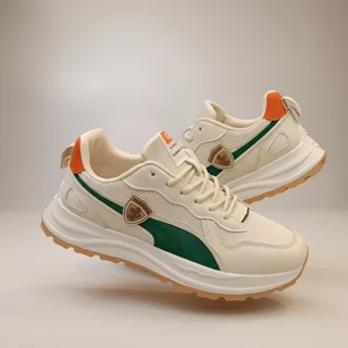 کفش اسپرت مردانه لژدار شرکت BOLF-2093 رنگ کرم سبز-وارداتی